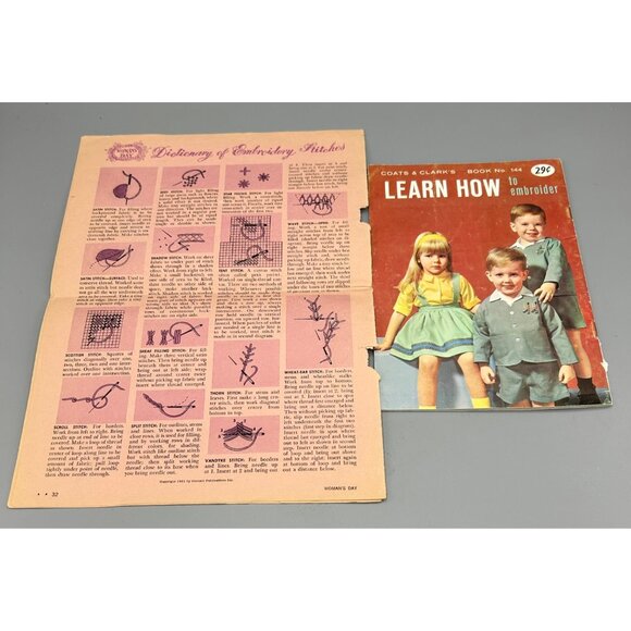 Beginner Embroidery learn needle point stitch dictionary Book woman’s day how Vt - Picture 1 of 1